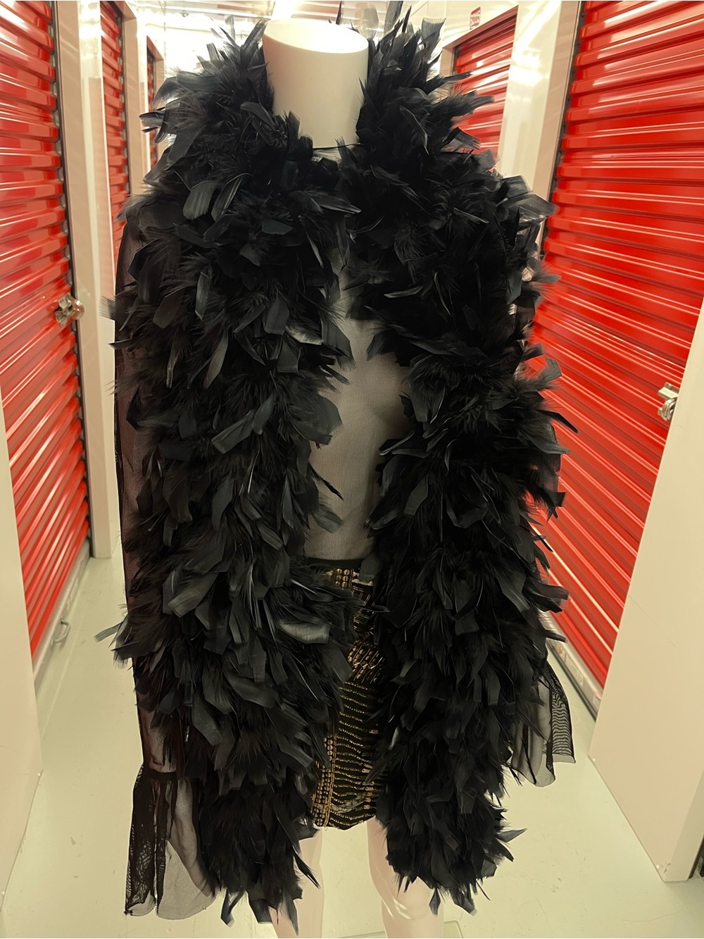Theatrical Black Feather Boa with Dramatic Volume